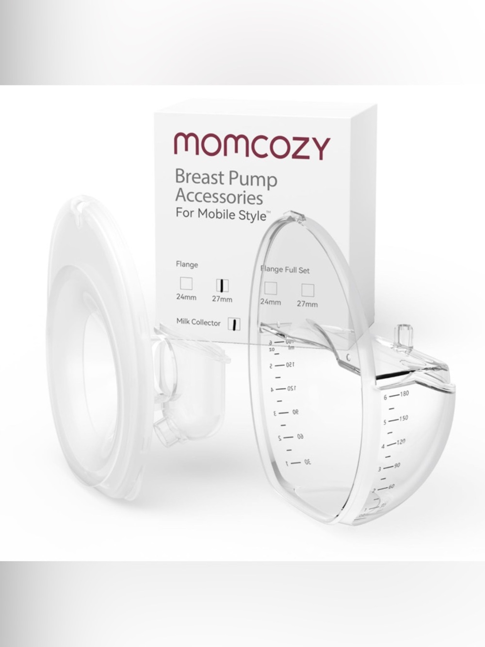 momcozy Clear Breast Pump Accessories - Transparent Milk Collectors